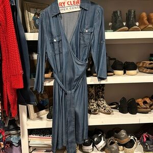 Denim wrap dress